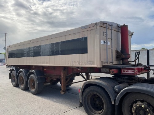 DENNISON 38 TON TRI AXLE INSULATED SLIDING BOGIE TIPPING TRAILER