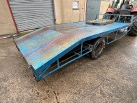 APPROX. 15ft x 7ft SINGLE AXLE BEAVERTAIL TRAILER Ramps, crashbars, lights - 5