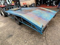 APPROX. 15ft x 7ft SINGLE AXLE BEAVERTAIL TRAILER Ramps, crashbars, lights - 7