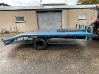 APPROX. 15ft x 7ft SINGLE AXLE BEAVERTAIL TRAILER Ramps, crashbars, lights - 10
