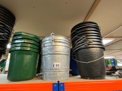 APPROX. 15No. UNUSED PLASTIC BUCKETS & 3No. GALVANISED BUCKETS