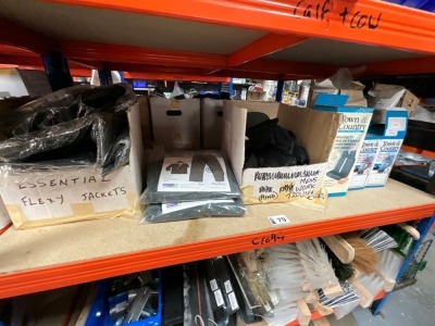SHELF LOT TO INC. ASSORTED UNSED SEAT COVERS & WORKWEAR