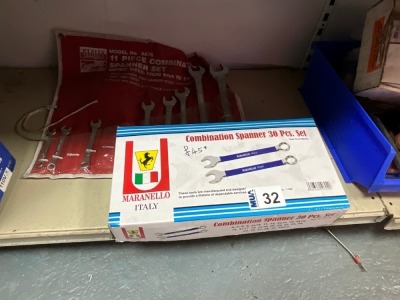 UNUSED 30 PIECE COMBINATION SPANNER SET & PART SPANNER SET