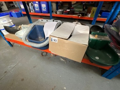 SHELF LOT TO INC. APPROX. 6No. STEEL DRINKING TROUGHS