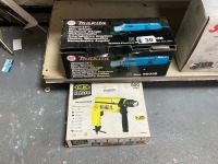 UNUSED MAKITA 240v 4" GRINDER & CK HAMMER DRILL