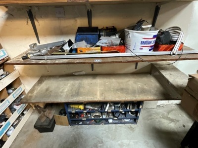 SHELF LOT & METAL RACK TO INC. NUTS, BOLTS, ETC