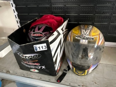 2No. MOTORBIKE HELMETS