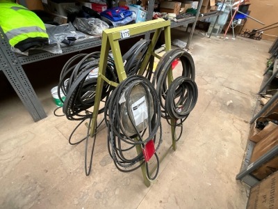 METAL STAND & ASSORTED BELTS