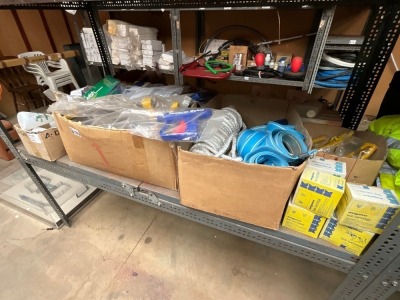 SHELF LOT TO INC. ASSORTED CALF BELTS, ROPES, DRENCHERS & UDDER SPRAYERS