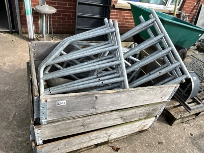 GALVANISED MILKING PARLOUR DIVIDES & APPROX. 12No. STAINLESS STEEL TROUGHS