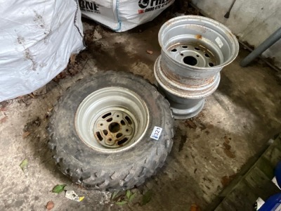 3No. RIMS & 1No. TYRE TO SUIT QUAD 25x8-12