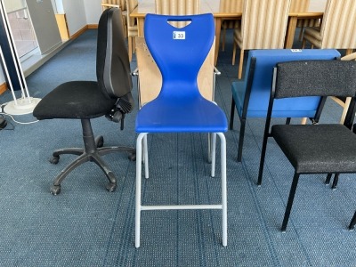 EN CLASSIC HIGH SKIDBASE 600mm 4 LEG STOOL
