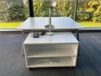 TWO PERSON BENCH DESK & LOW STORAGE ROLLOUT UNIT - 2