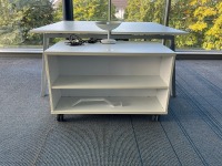 TWO PERSON BENCH DESK & LOW STORAGE ROLLOUT UNIT - 3