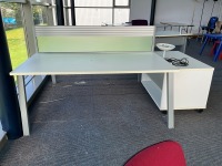 TWO PERSON BENCH DESK & LOW STORAGE ROLLOUT UNIT - 6