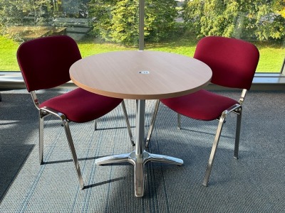 800mm ROUND MEETING TABLE & 2No. MEETING CHAIRS