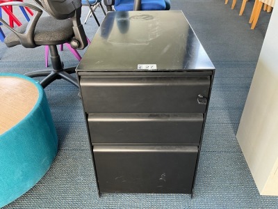 THREE DRAWER METAL PEDESTAL