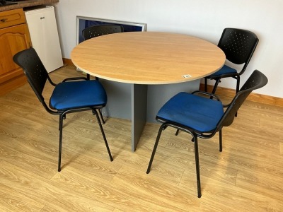 1200mm ROUND MEETING TABLE & 4No. MEETING CHAIRS