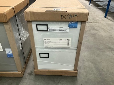 UNUSED BISLEY TWO DRAWER FLUSH FRONT FILING CABINET