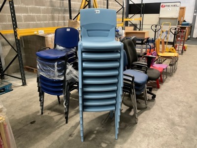 9No. UNUSED POSTURA PLUS SCHOOL CLASSROOM CHAIRS
