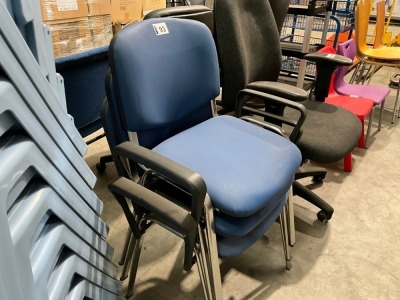 3No. ASSORTED LEATHER FACED MEETING CHAIRS