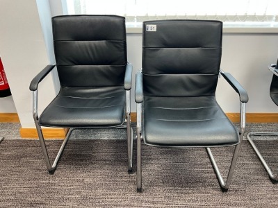 2No. RS LEATHER FACED MEETING CHAIRS