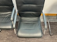 2No. RS LEATHER FACED MEETING CHAIRS - 2