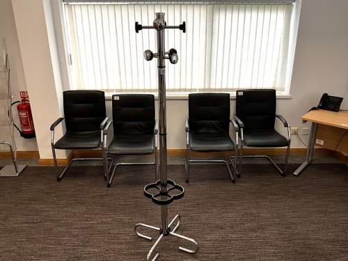 CHROME COAT & UMBRELLA STAND