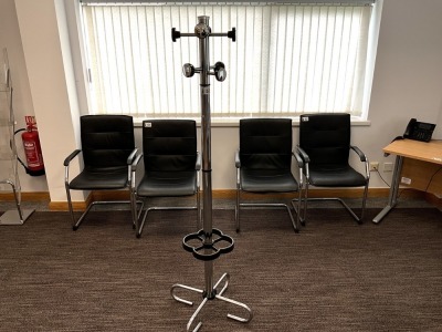 CHROME COAT & UMBRELLA STAND