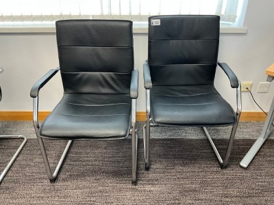 2No. RS LEATHER FACED MEETING CHAIRS