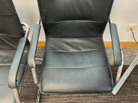 2No. RS LEATHER FACED MEETING CHAIRS - 2