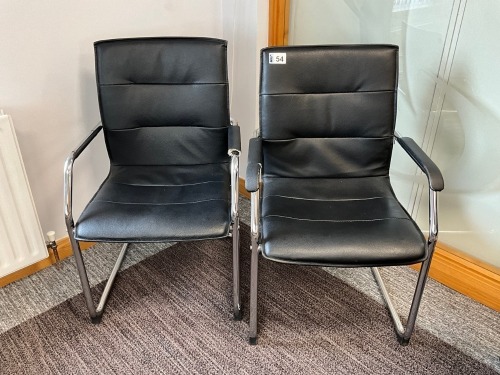 2No. RS LEATHER FACED MEETING CHAIRS