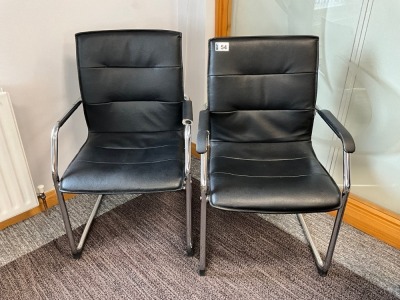 2No. RS LEATHER FACED MEETING CHAIRS