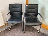 2No. RS LEATHER FACED MEETING CHAIRS
