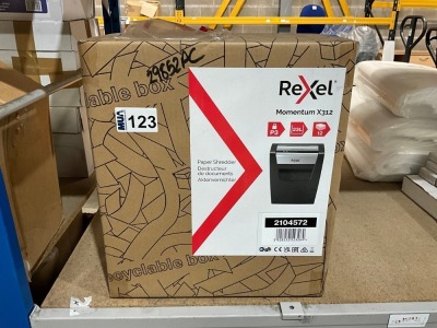 UNUSED REXEL MOMENTUM X312 PAPER SHREDDER