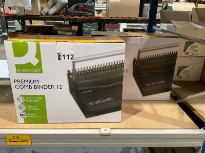2No. UNUSED Q-CONNECT PREMIUM COMB BINDERS 12