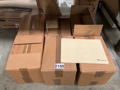 APPROX. 6No. BOXES OF A5 FOLDED RESTAURANT MENU COVERS CREAM