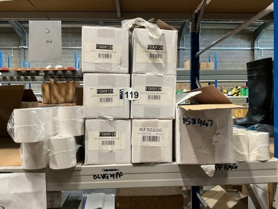LARGE QUANTITY OF UNUSED THERMAL PRINTER ROLLS