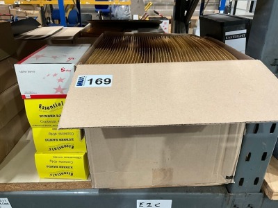 QUANTITY OF UNUSED BUBBLE LINED 260x345mm ENVELOPES & ASSORTED RUBBER BANDS