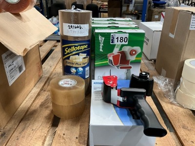 5No. UNUSED ASSORTED 50mm CARTON SEALERS & QUANTITY OF TAPE