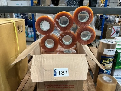 APPROX. 36No. ROLLS OF UNUSED 48mm x 150mtr CLEAR SOLVENT HAND TAPE