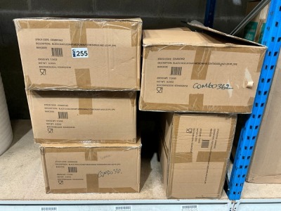 APPROX. 5No. BOXES BLACK 36oz 2 COMP MICROWAVE CONTAINERS & LIDS