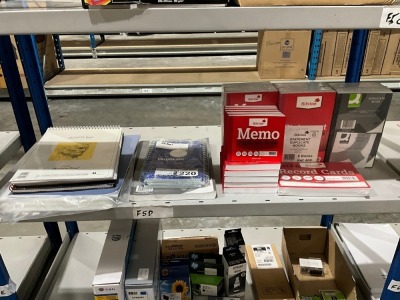 SHELF LOT OF UNUSED ASSORTED OFFICE SUPPLIES