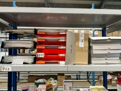 SHELF LOT OF UNUSED ASSORTED DIVIDERS & A4 REPORT FILES