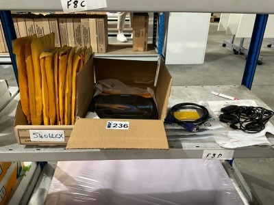SHELF LOT OF UNUSED ASSORTED OFFICE SUPPLIES