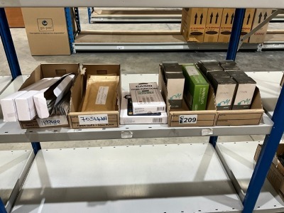 SHELF LOT OF UNUSED ASSORTED OFFICE SUPPLIES