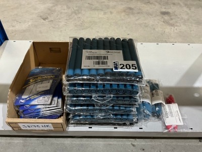 SHELF LOT OF UNUSED ASSORTED OFFICE SUPPLIES