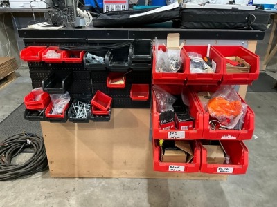 WALL MOUNTED TOOL STOARGE BINS & CONTENTS