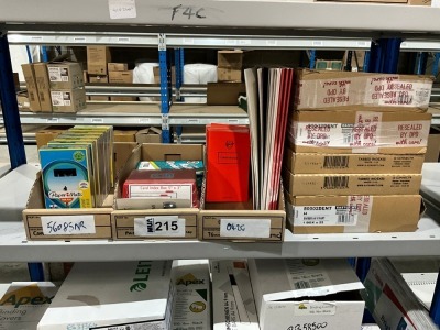 SHELF LOT OF UNUSED ASSORTED OFFICE SUPPLIES