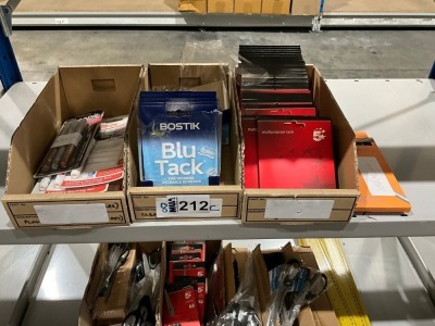 SHELF LOT OF UNUSED ASSORTED OFFICE SUPPLIES